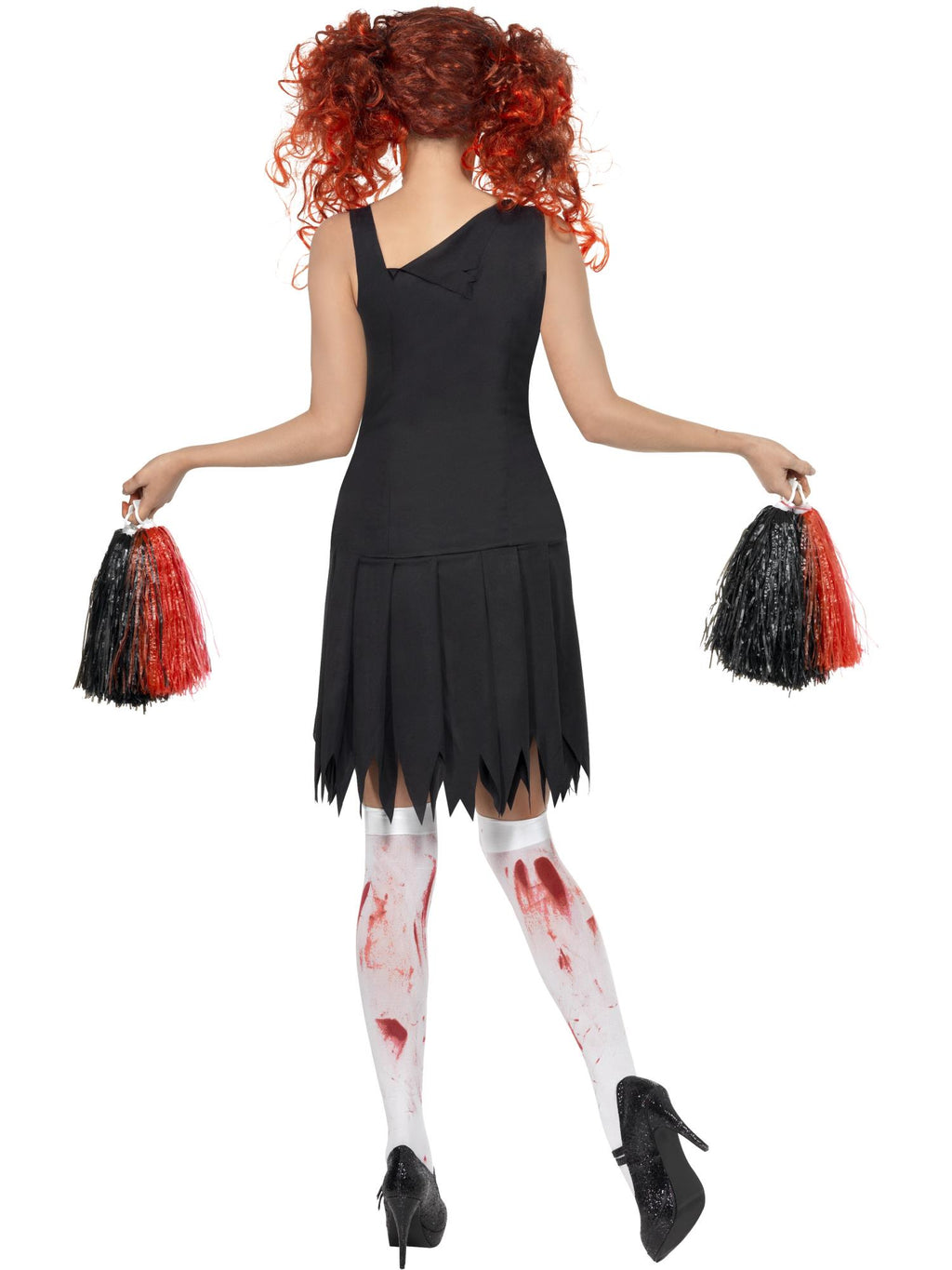 High School Horror Cheerleader Costume, Red & Blac 2