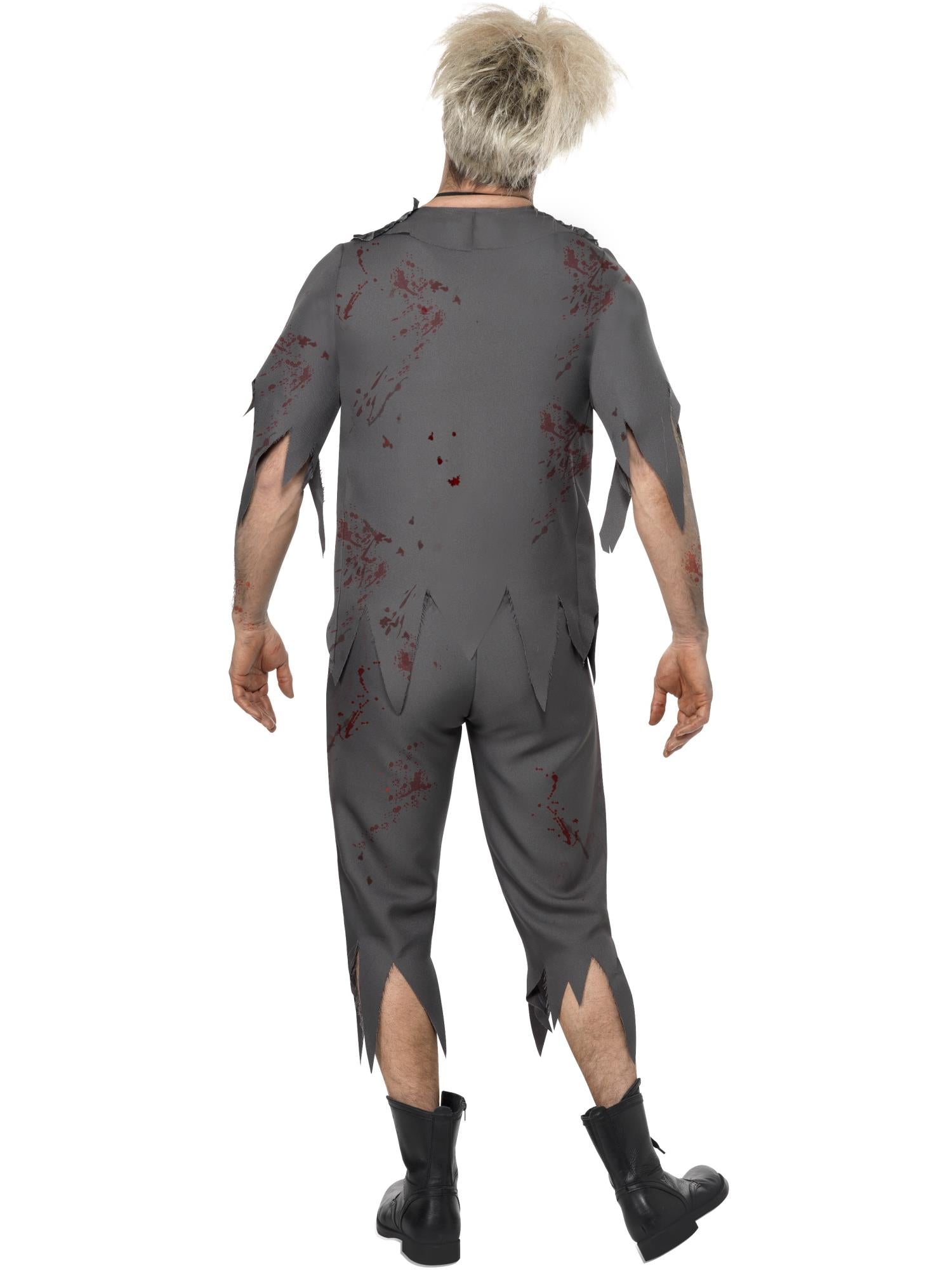 High School Horror Zombie Schoolboy Costume, Grey 2