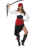 Sassy Pirate Wench Costume with Skirt, Black 1