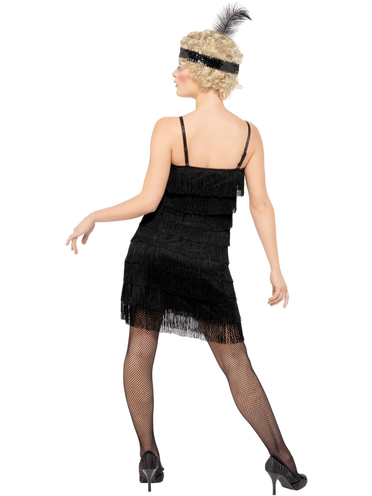 Deluxe Fringe Flapper Costume, Black 2