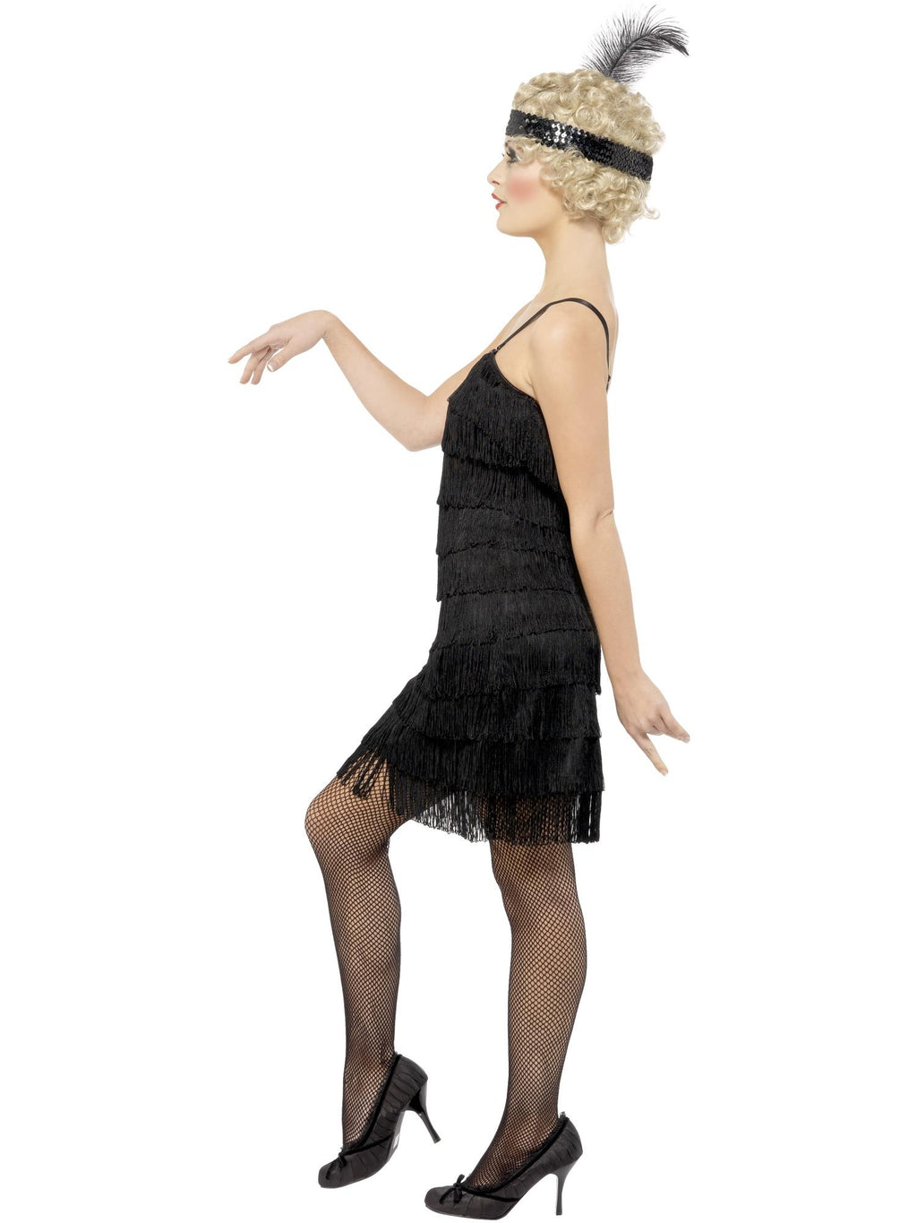 Deluxe Fringe Flapper Costume, Black 3