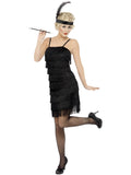 Deluxe Fringe Flapper Costume, Black 1