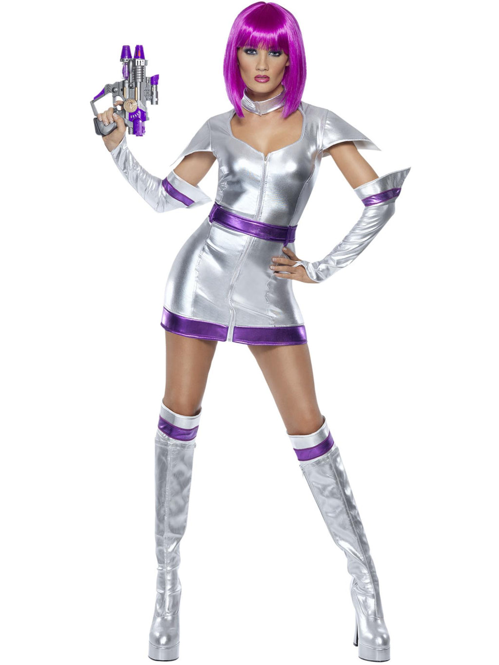 Fever Space Cadet Costume, Silver Metallic 1