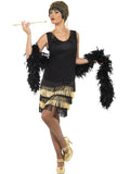 20s Fringed Flapper Costume, Black 1