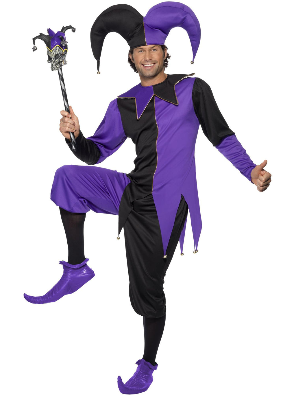 Medieval Jester Costume, Purple 1