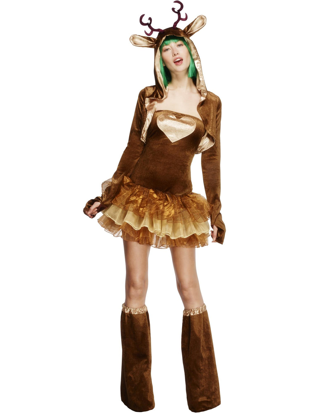 Fever Reindeer Costume, Tutu Dress, Brown 1