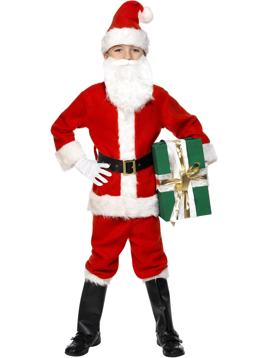 Deluxe Santa Costume & Beard, Red 1