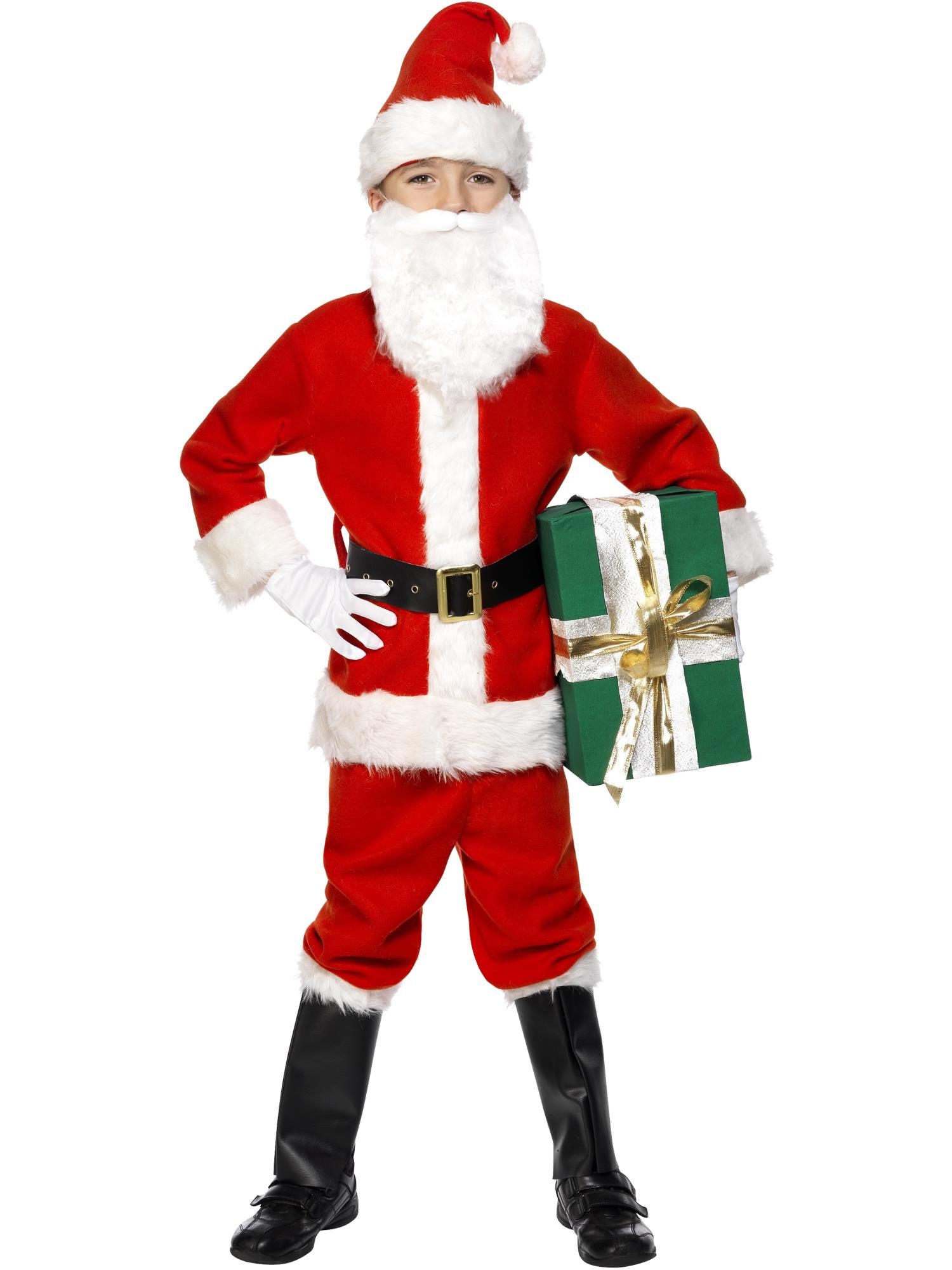 Deluxe Santa Costume & Beard, Red 1