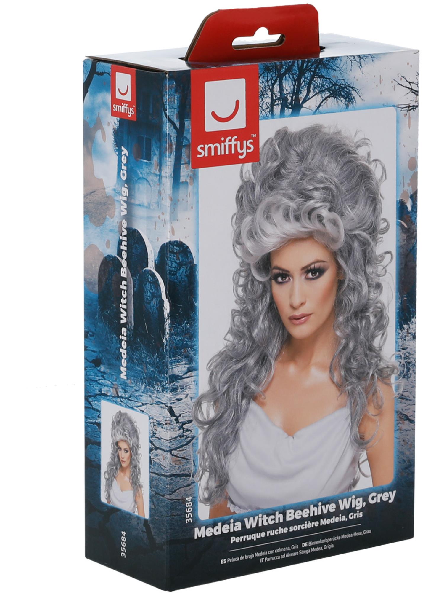 Medeia Witch Beehive Wig, Grey 2