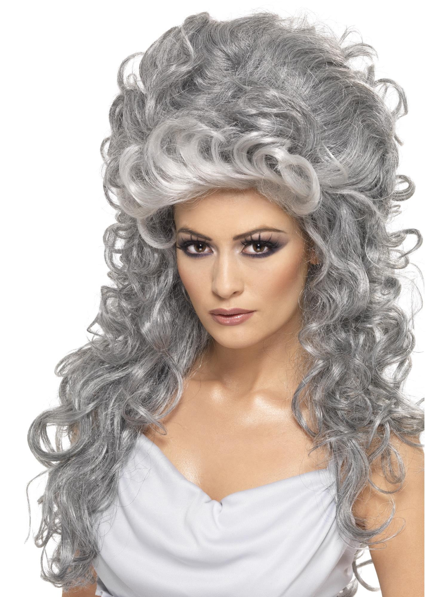 Medeia Witch Beehive Wig, Grey 1