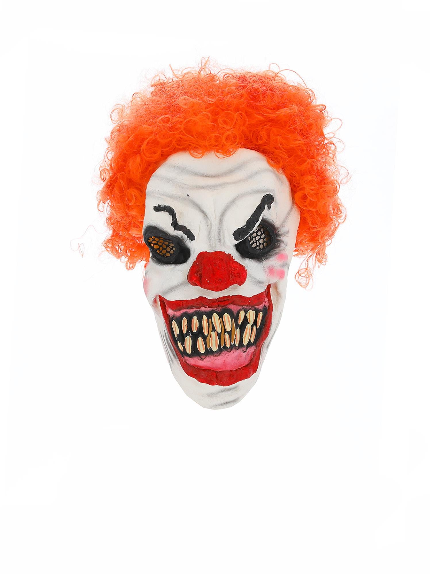 Scary Clown Mask, White & Red 2