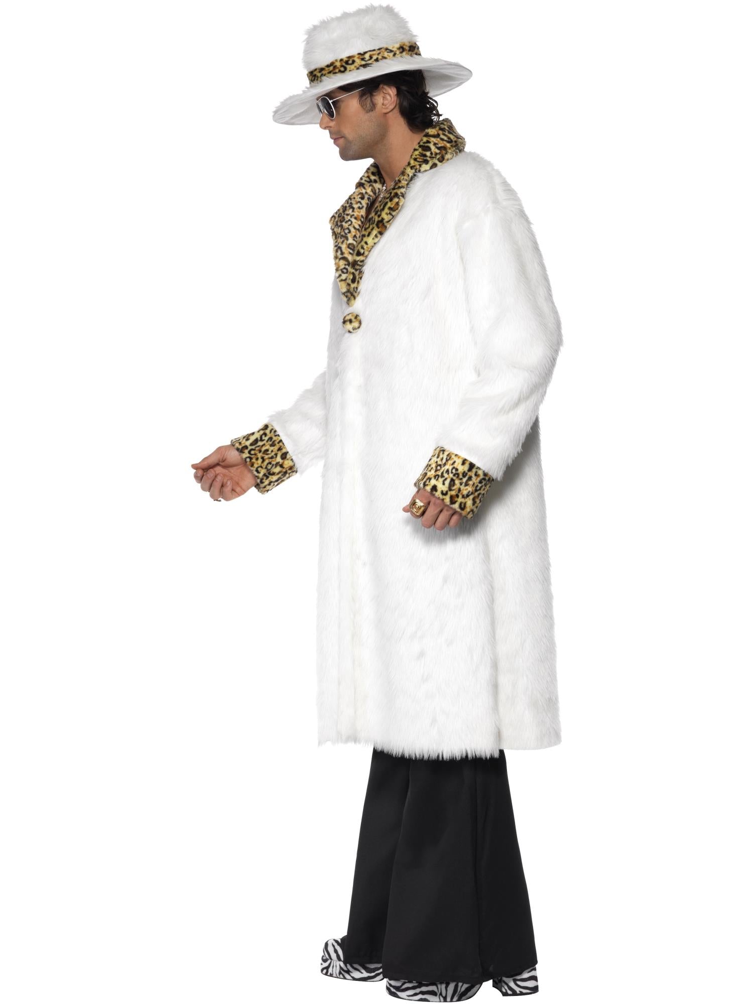 Pimp Costume, White and Leopard Skin, White 3