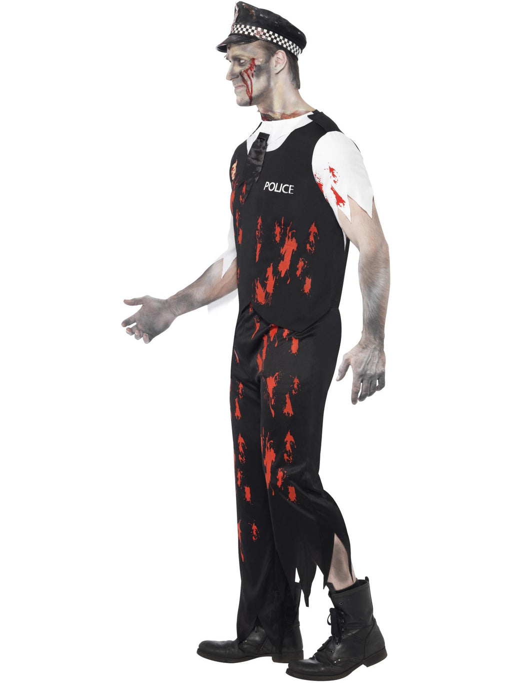 Zombie Policeman Costume, Black 3