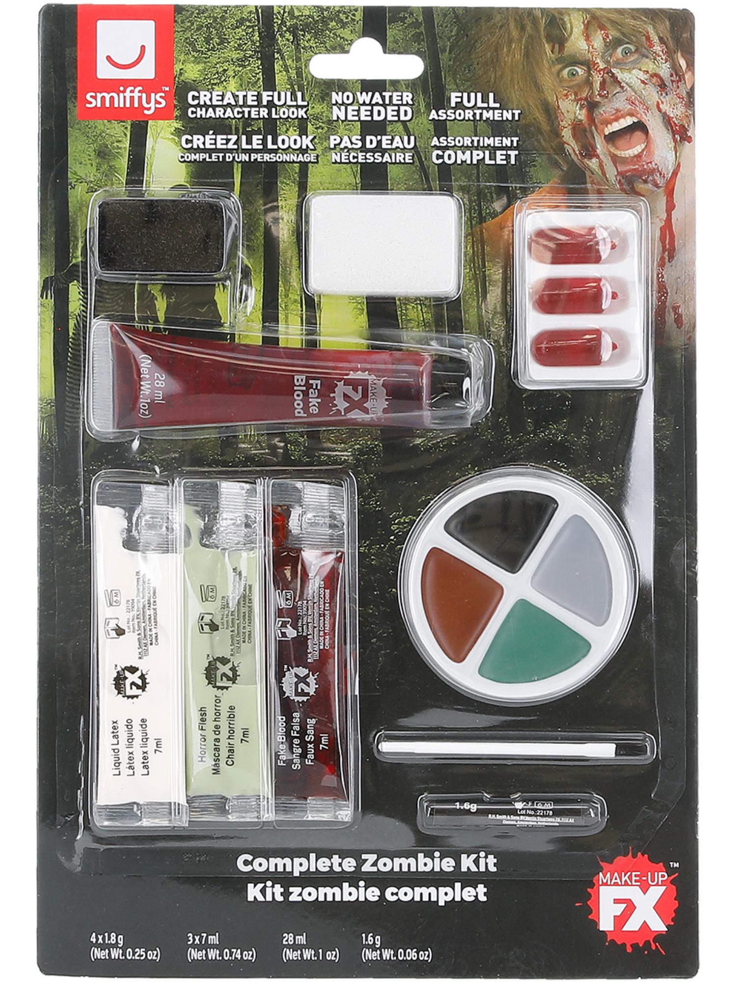Smiffys Make-Up FX, Complete Zombie Kit, Facepaint 2