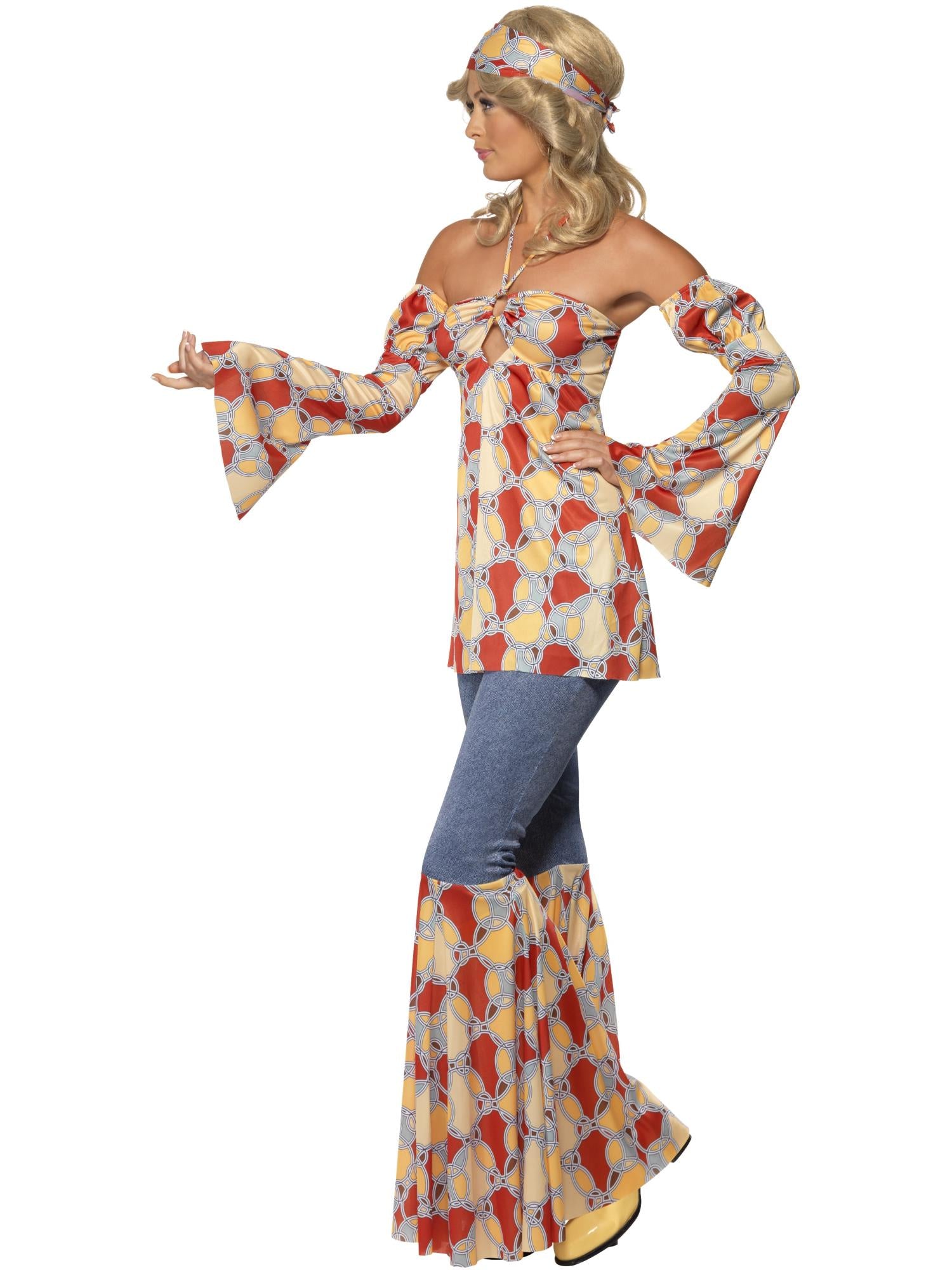 Vintage Hippy 70s Costume, Multi-Coloured 3