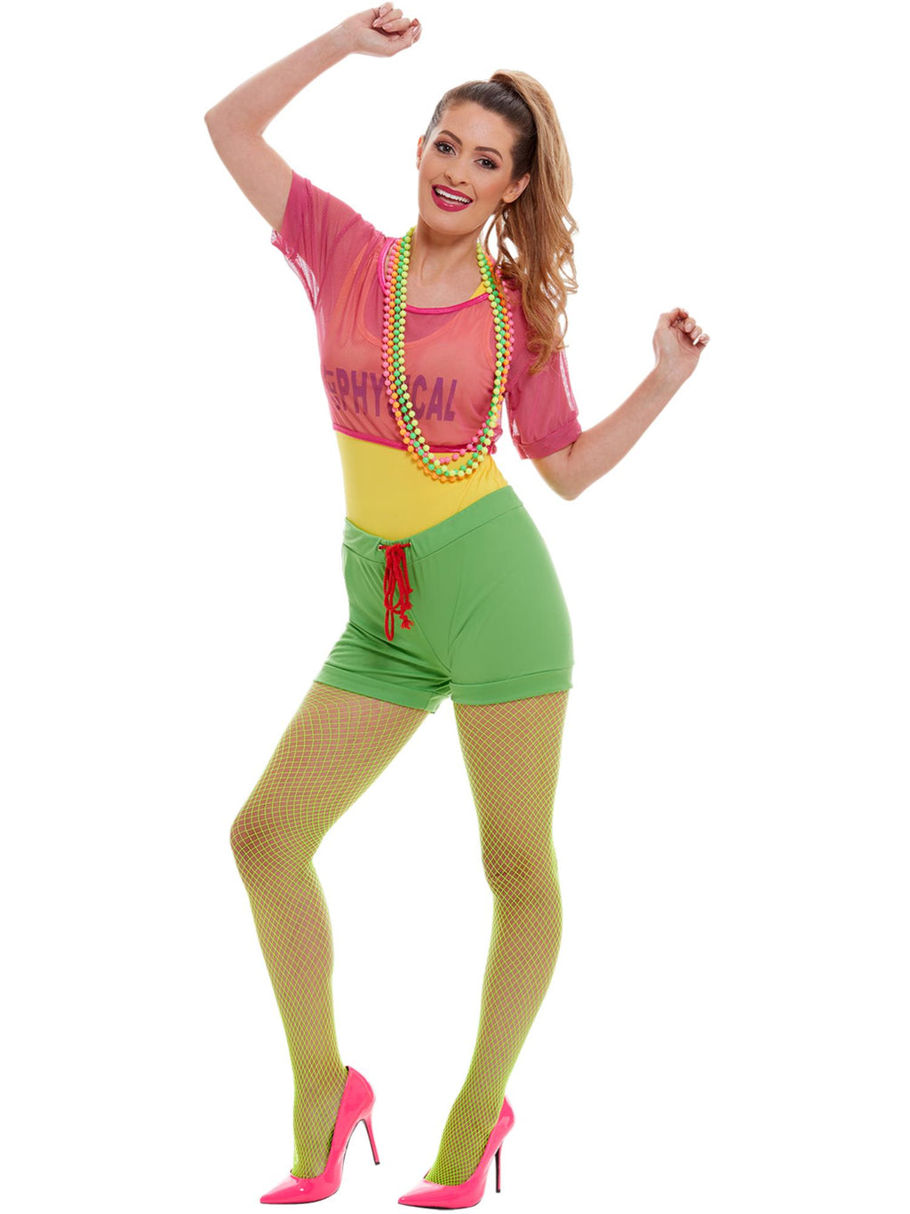 Let's Get Physical Girl Costume, Multi-Coloured 1