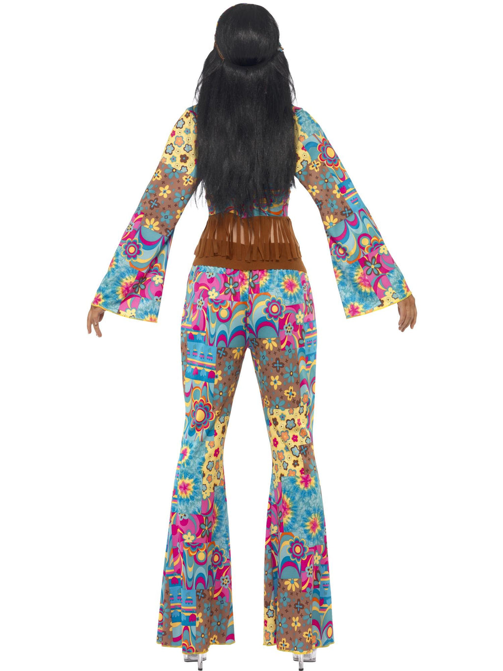 Hippy Flower Power Costume, Multi-Coloured 2
