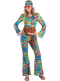 Hippy Flower Power Costume, Multi-Coloured 1