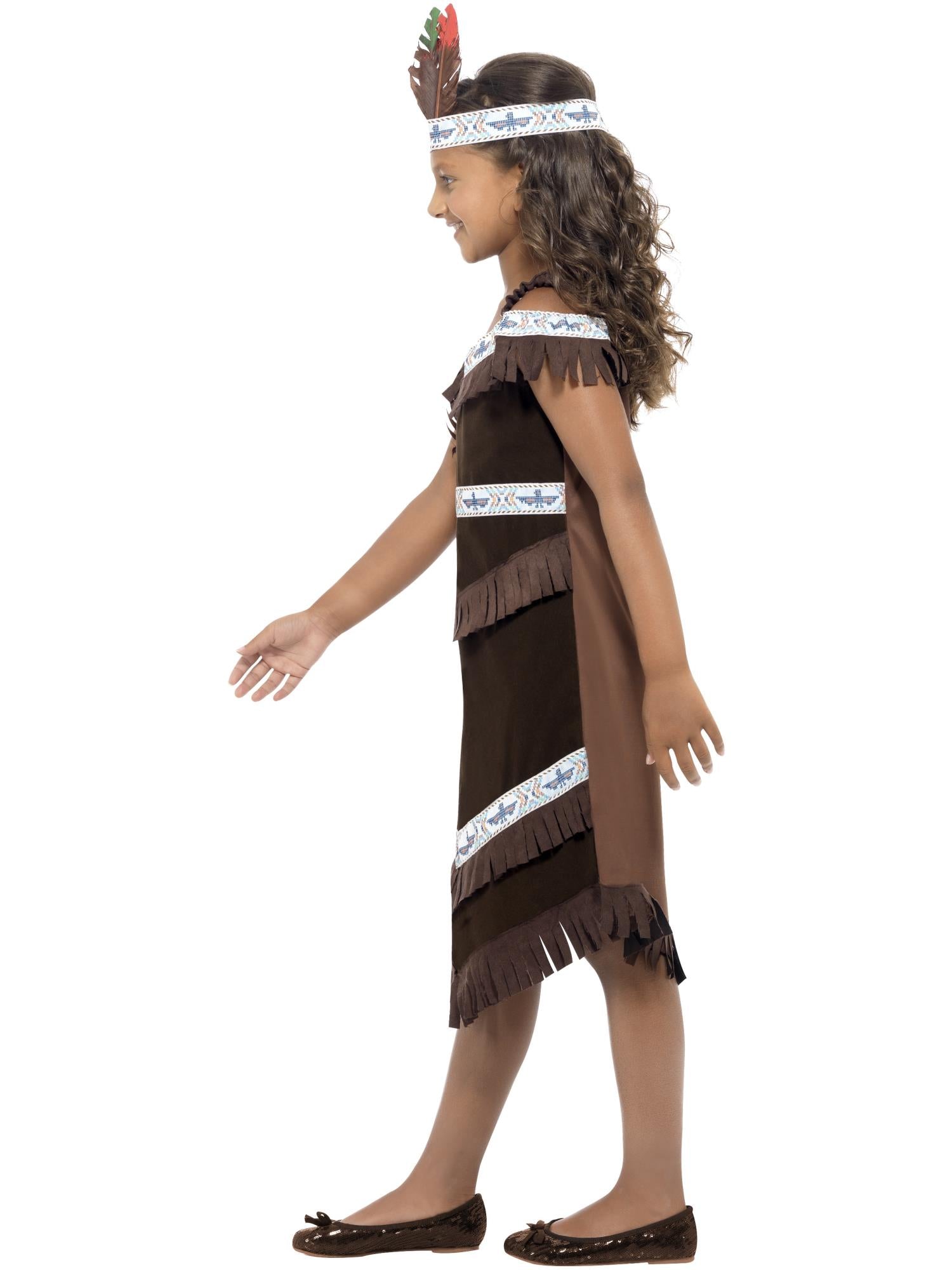 Native American Inspired Girl Costume, Brown 3