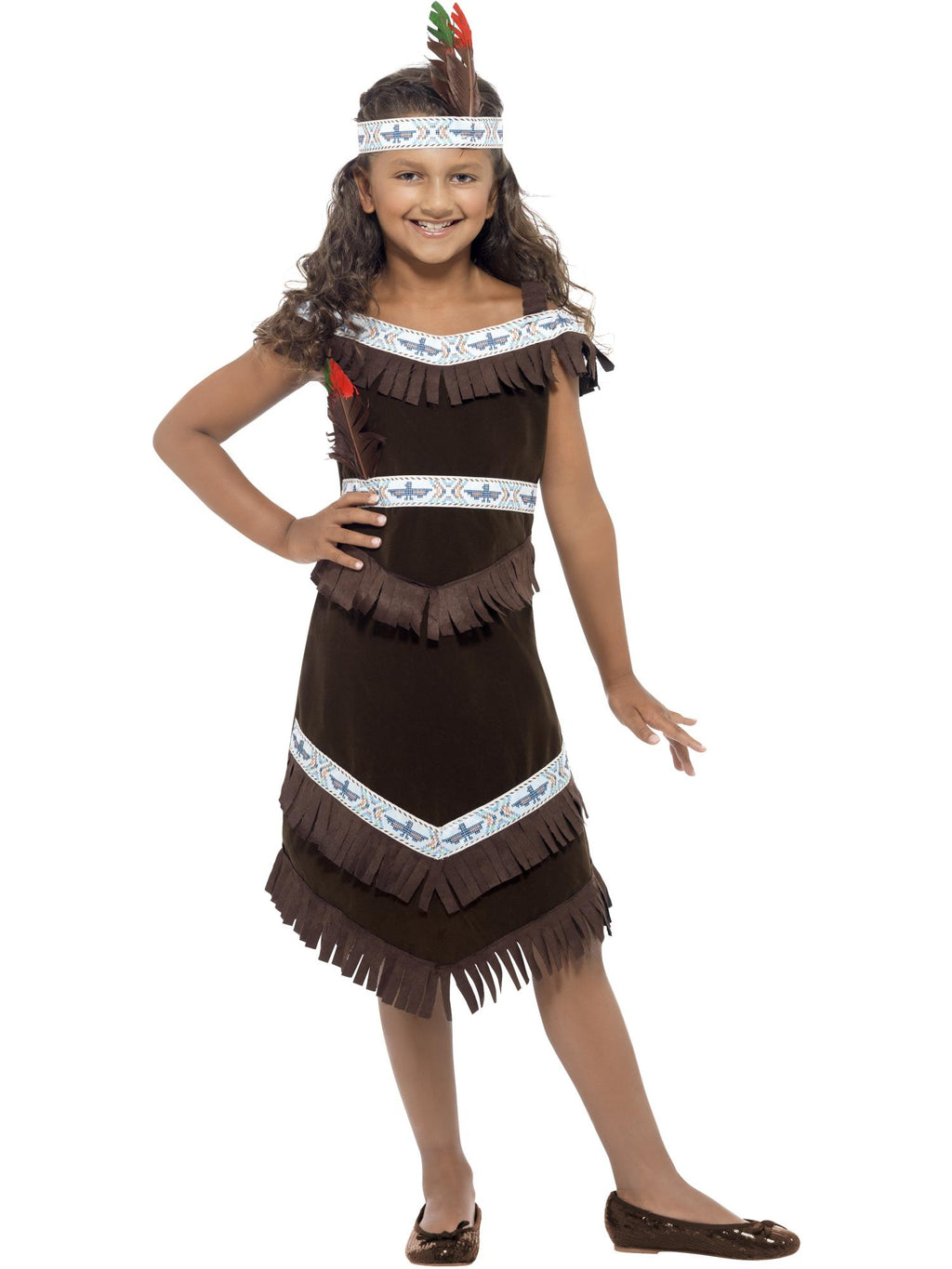 Native American Inspired Girl Costume, Brown 1