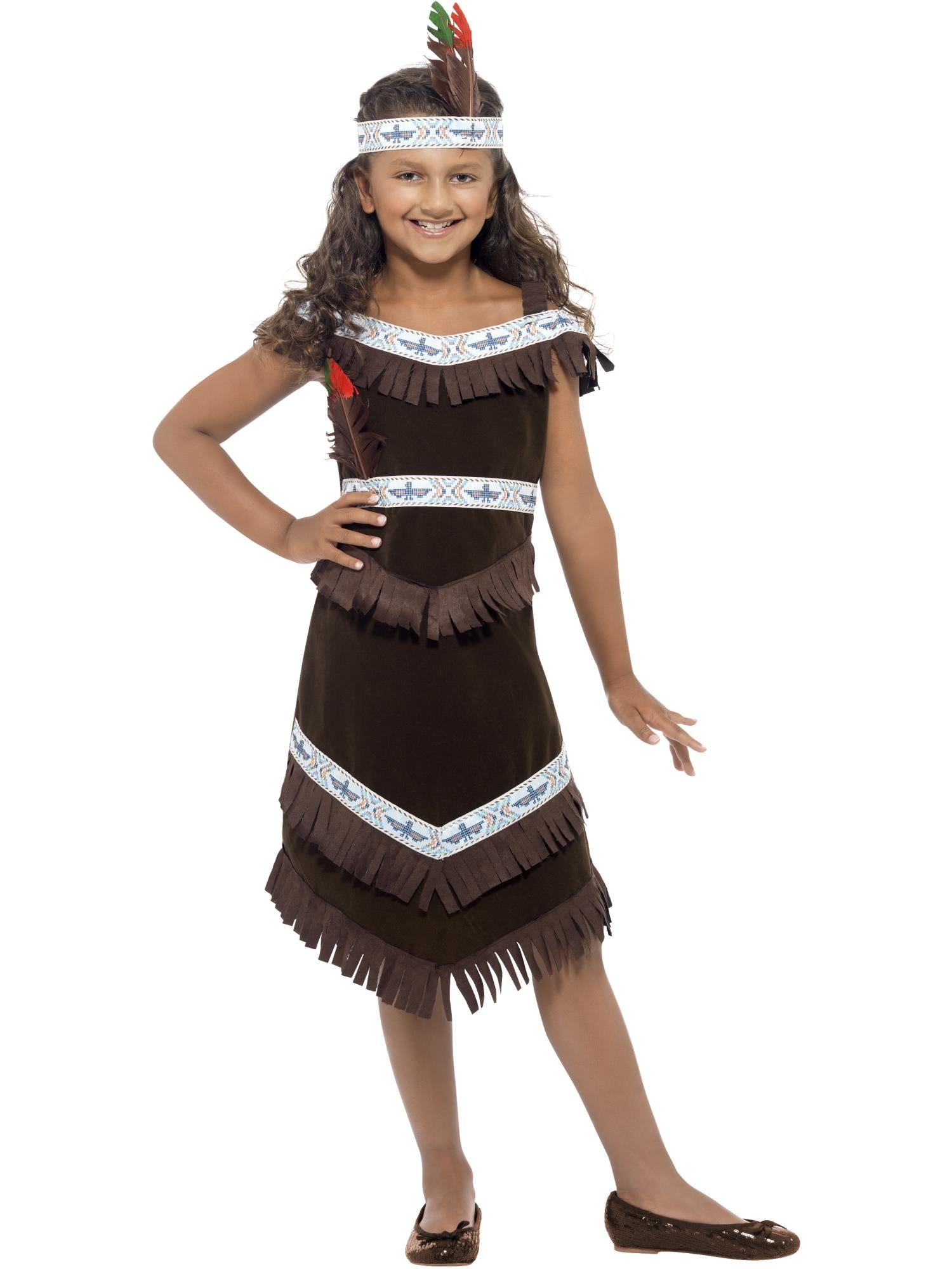 Native American Inspired Girl Costume, Brown 1