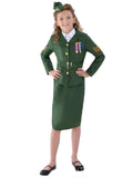 WW2 Army Girl Costume, Khaki Green 1