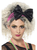 80s Lace Headband, Black & Pink 1