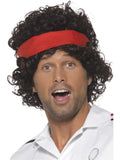 80s Tennis Ace Wig, Brown 1