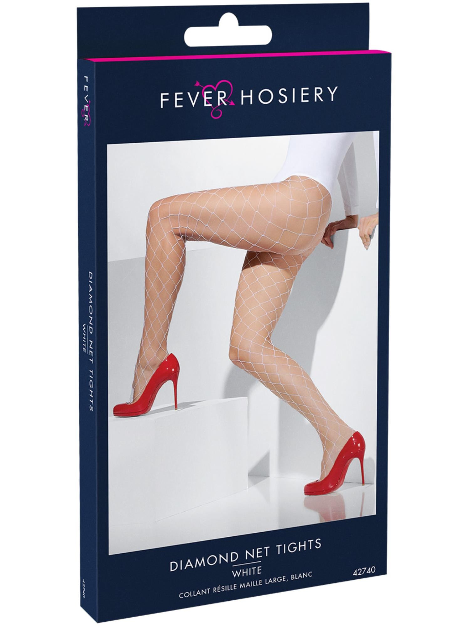 Diamond Net Tights, White 2