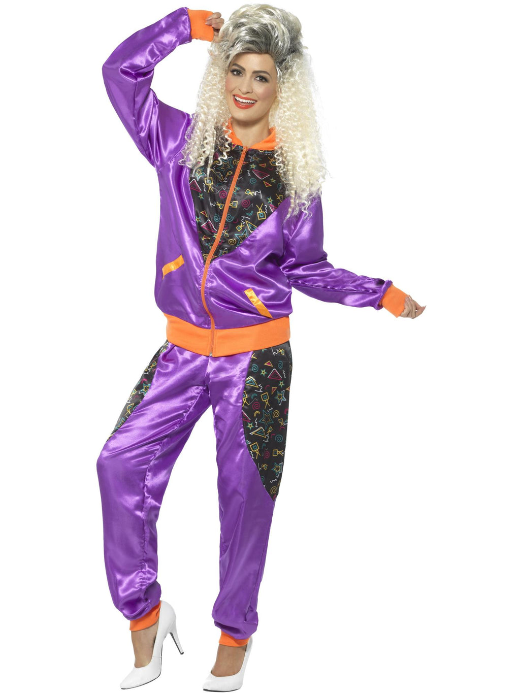 Retro Shell Suit Costume, Ladies, Purple 1