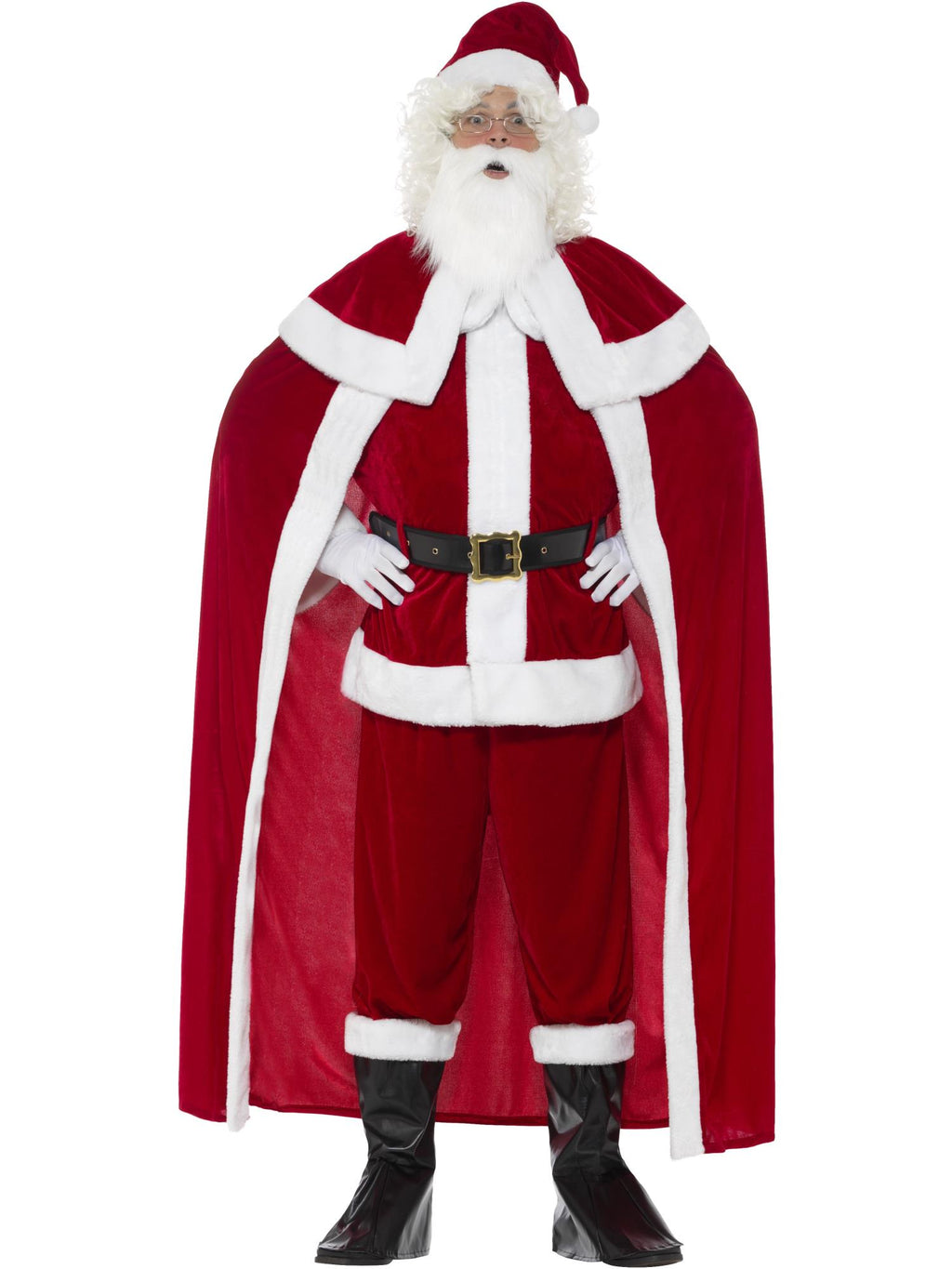 Deluxe Santa Claus Costume with Trousers, Red 1