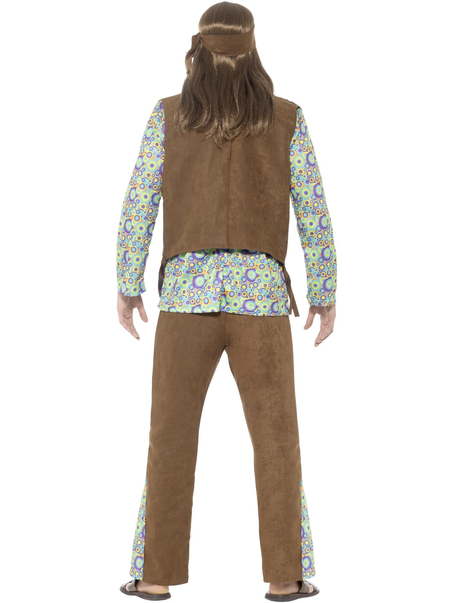 60s Hippie Costume, with Trousers, Top, Waistcoat, 2