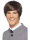 60s Male Mod Wig, Brown 1