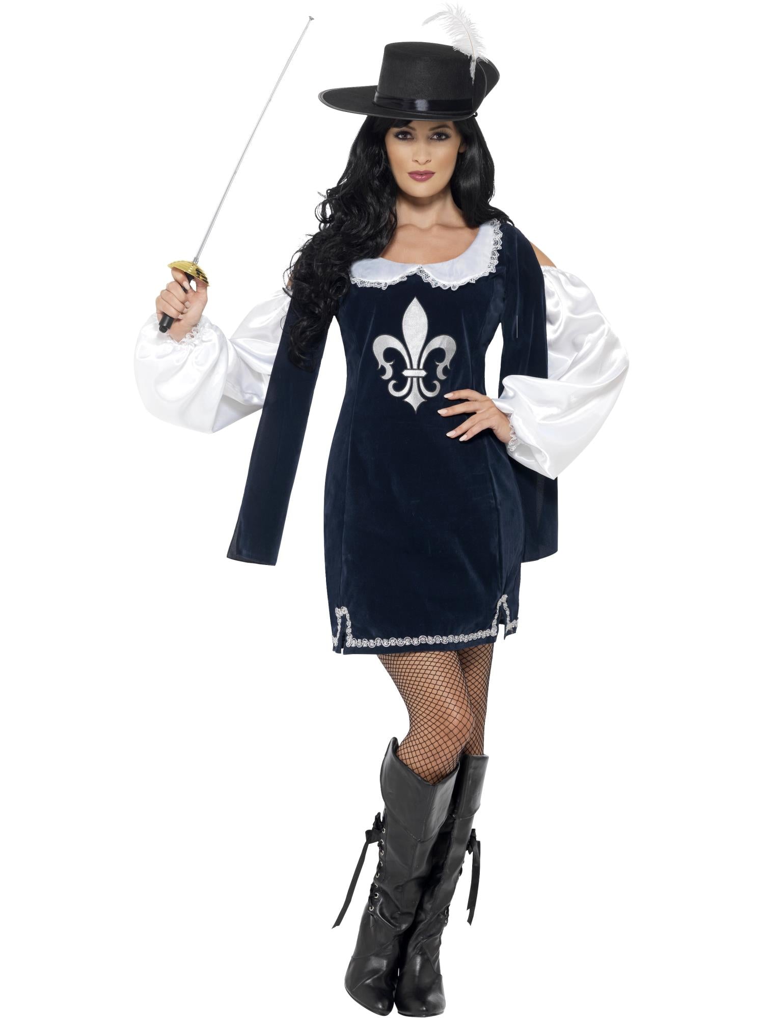 Musketeer Female Costume, Navy 1