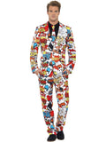 Comic Strip Suit, Red & White 1