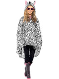 Zebra Party Poncho, Black & White 1