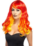 Ombre Devil Flame Wig, Red & Orange 1