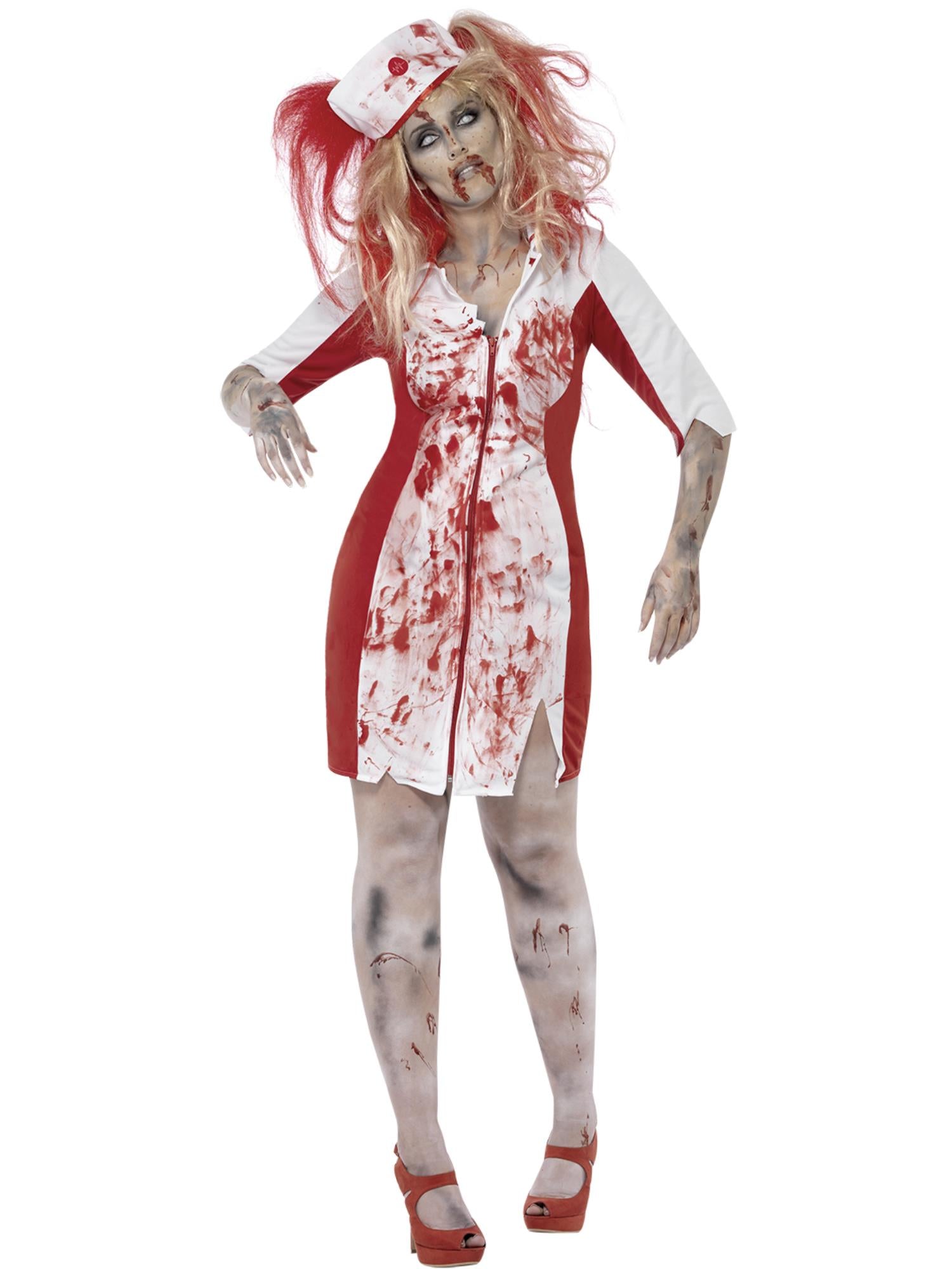 Curves Zombie Nurse Costume, White 1