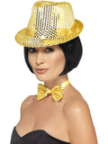 Sequin Trilby Hat, Gold 1