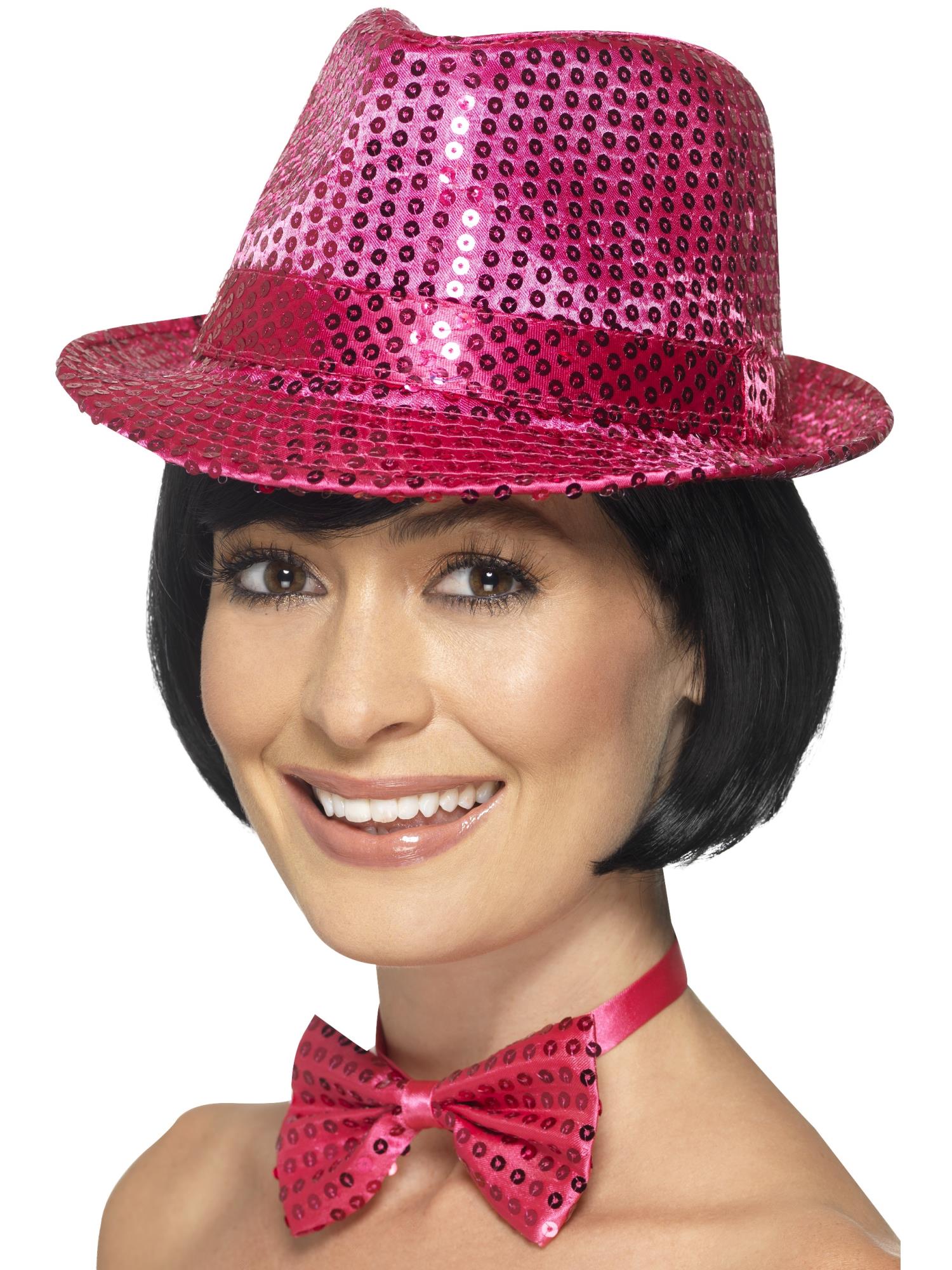 Sequin Trilby Hat, Pink 1