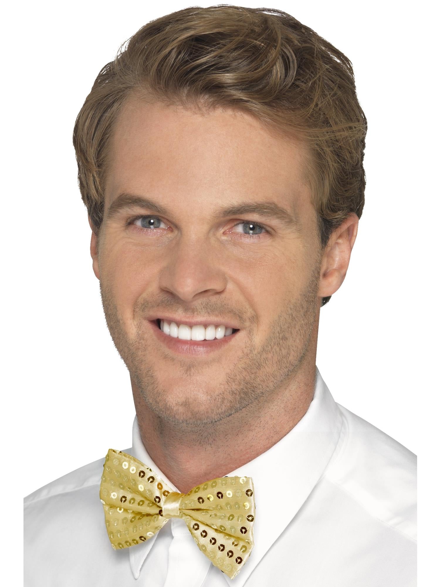 Sequin Bow Tie, Gold 1