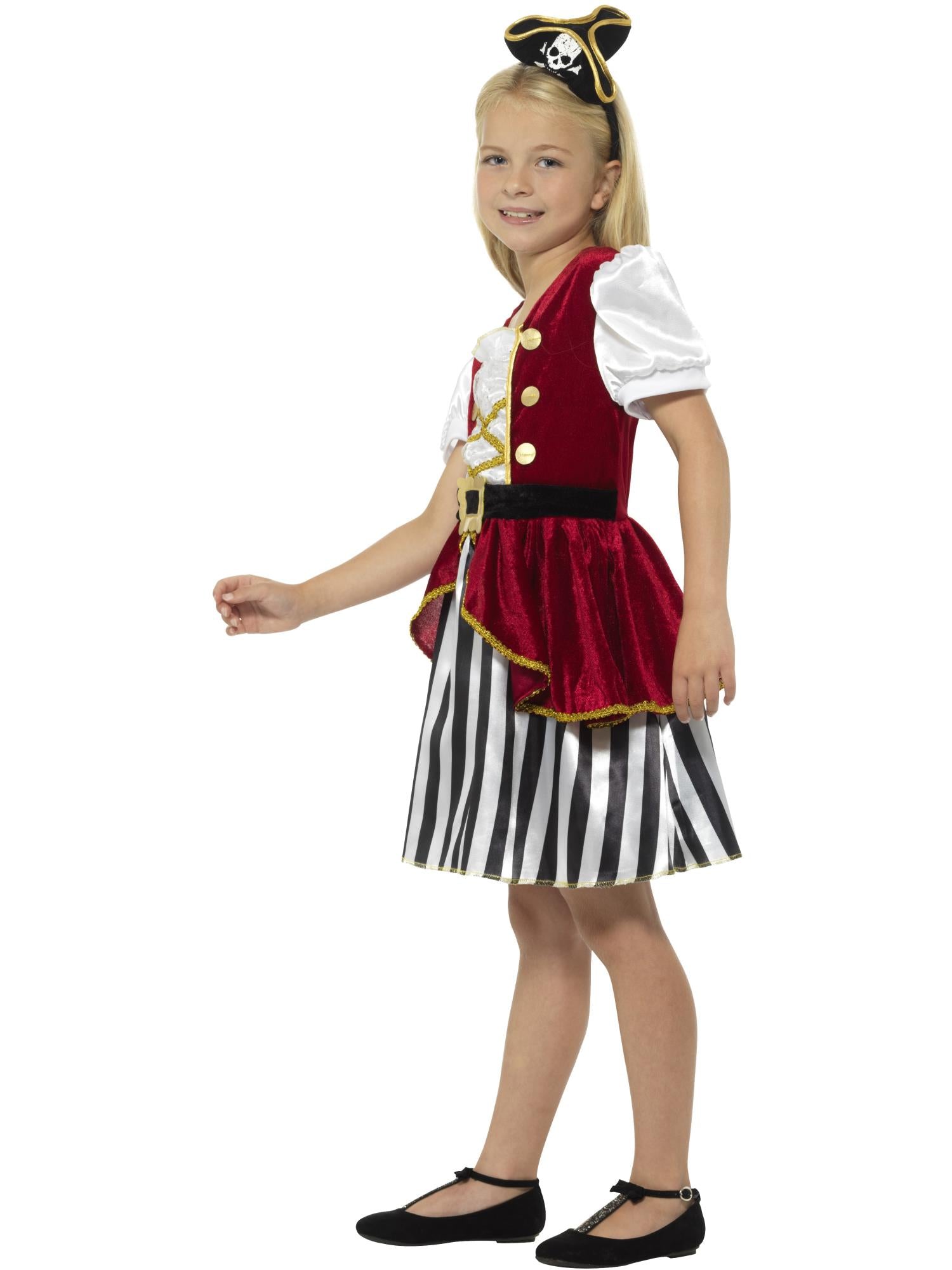 Deluxe Pirate Girl Costume, Red & Black 3