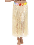 Hawaiian Hula Skirt with Flowers, with Velcro, Nat 1
