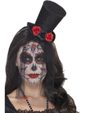 Day of the Dead Mini Top Hat, Black 1