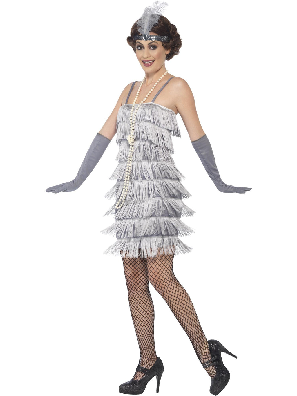 Flapper Costume, Silver 3