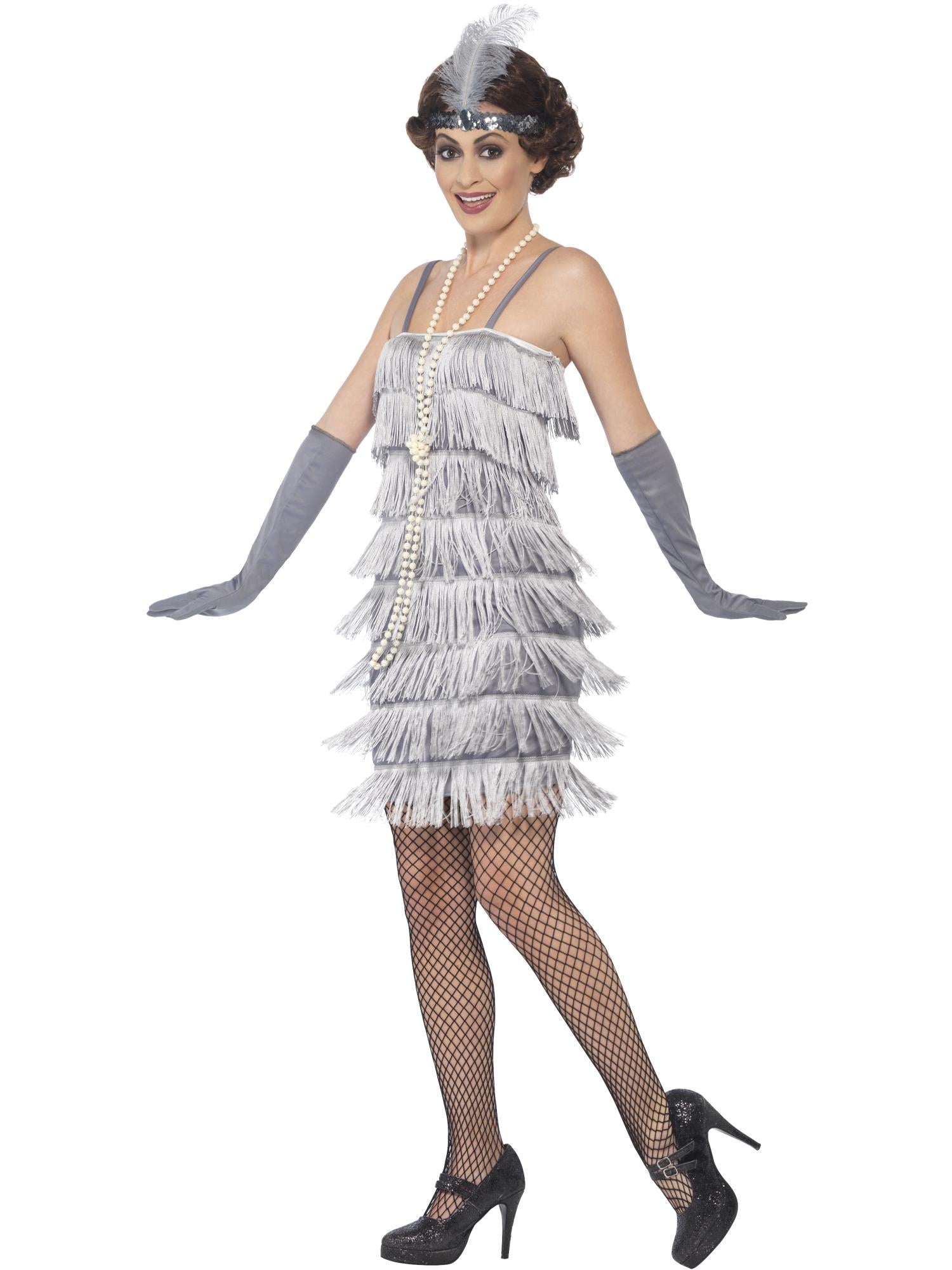 Flapper Costume, Silver 3