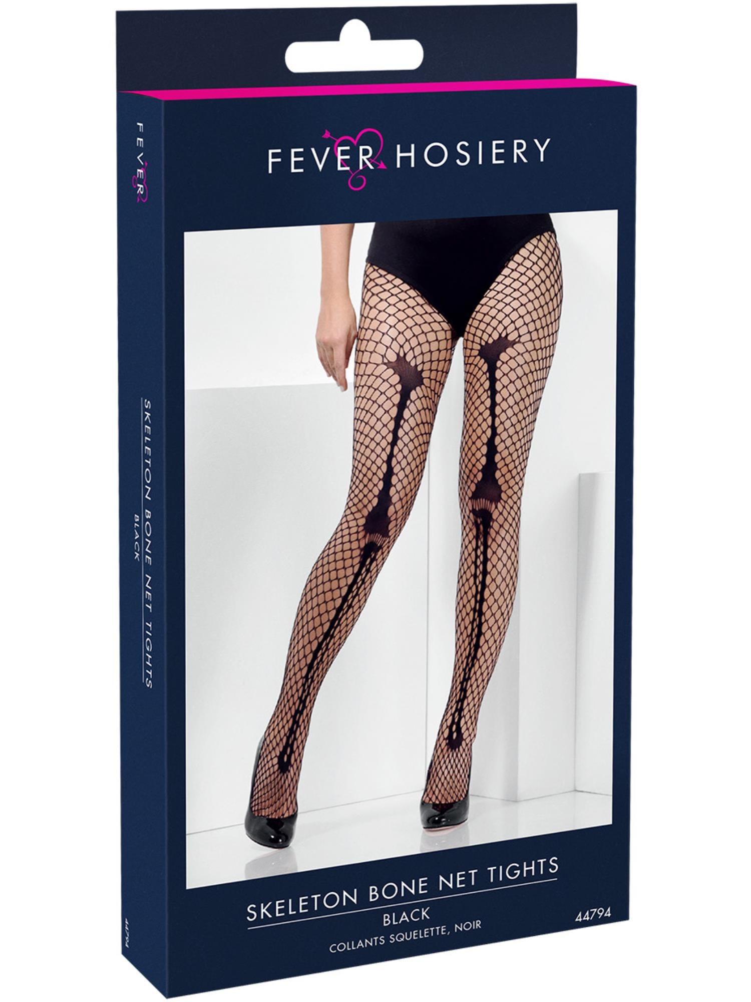 Skeleton Bone Net Tights, Black 2