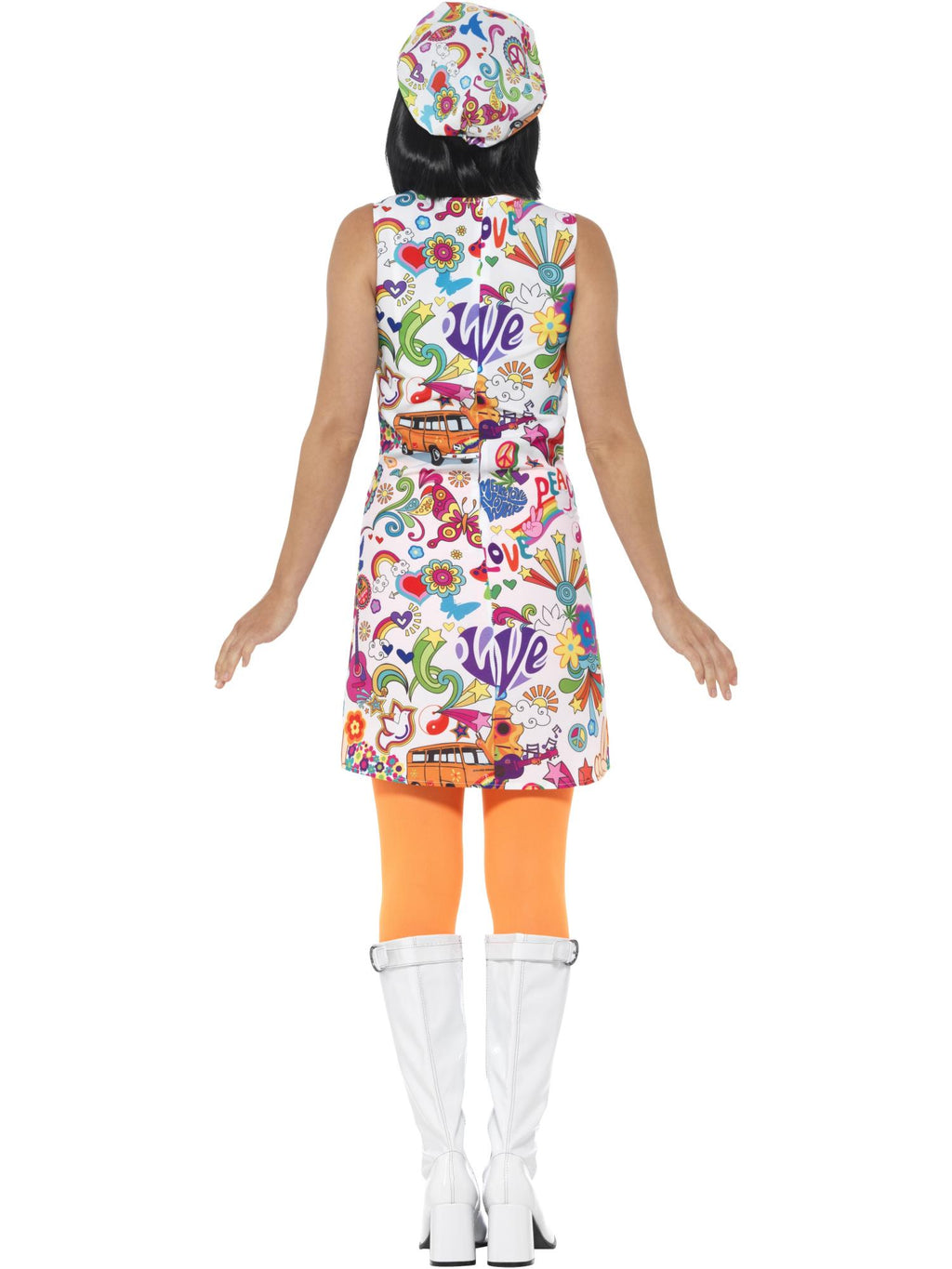 60's Groovy Chick Costume, Multi-Coloured 2