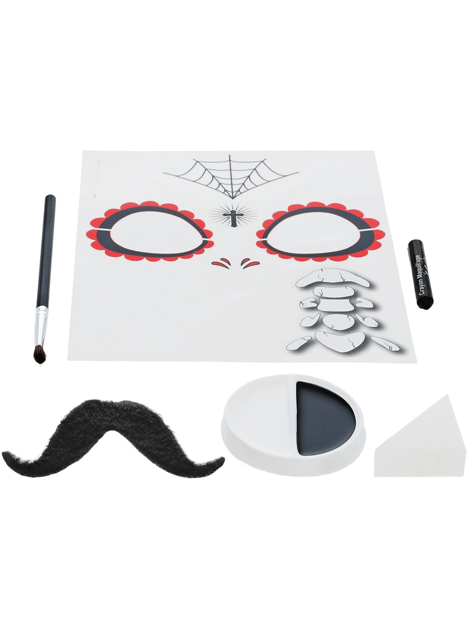 Smiffys Make-Up FX, DOTD Se?or Bones Kit, Grease, 3