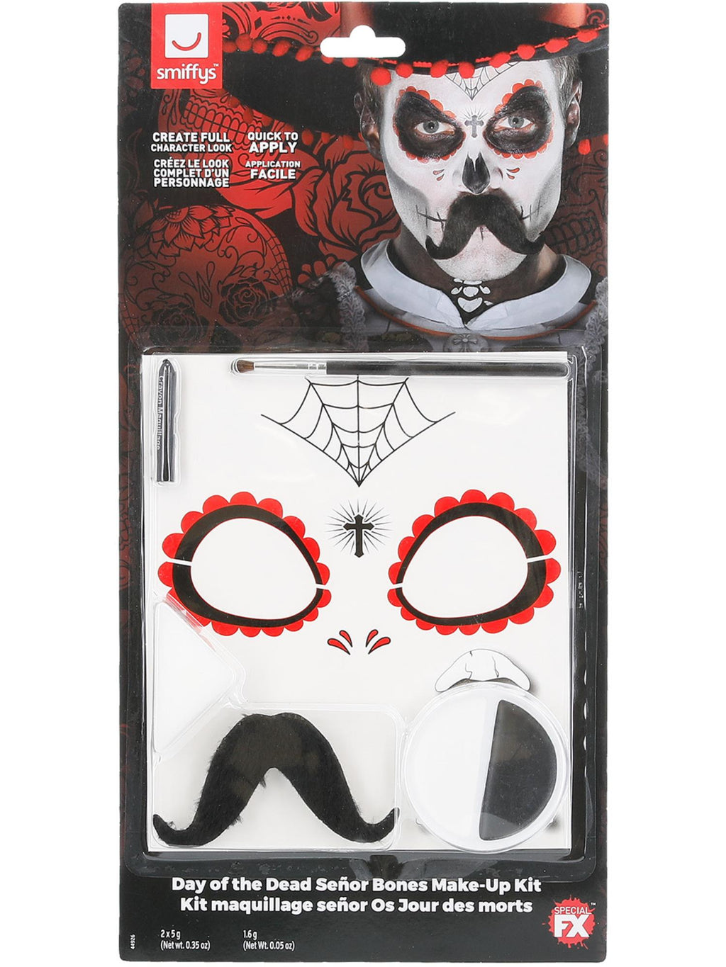 Smiffys Make-Up FX, DOTD Se?or Bones Kit, Grease, 2